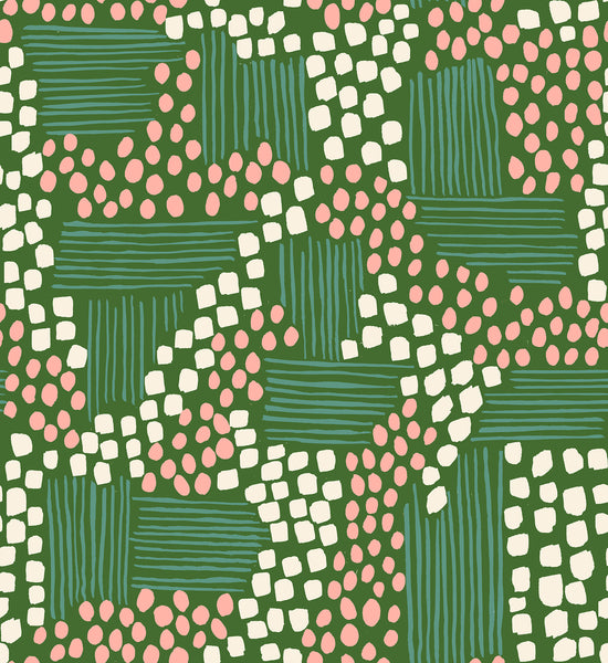 Reimagined Landscapes Fabric - Aerial View in Sarah Green