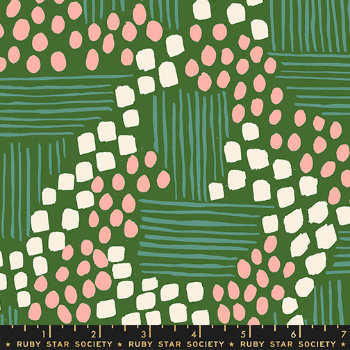 Reimagined Landscapes Fabric - Aerial View in Sarah Green