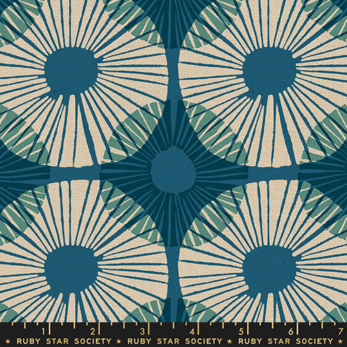 Reimagined Landscapes Fabric - Superbloom CANVAS in Teal