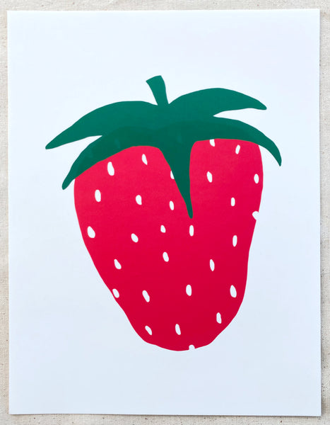 Giant Strawberry Print on 8.5x11" paper