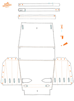 handbag templates, Hermes, Kelly Retourne 25, Kelly 25, templates