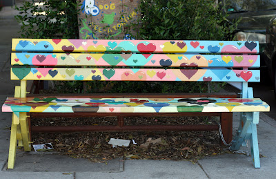 colorful outdoor bench