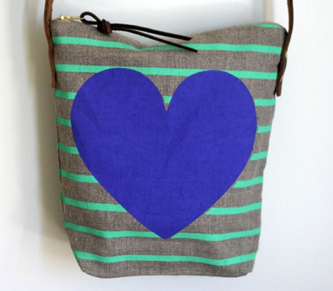 Hearts and Stripes Cross Body Bag