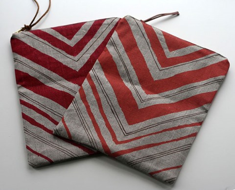 Chevron foldover bags