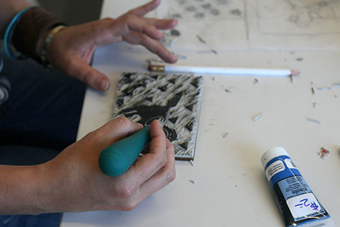 Jen Hewett Block Printing Class