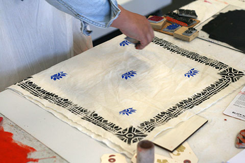 Jen Hewett Block Printing Class