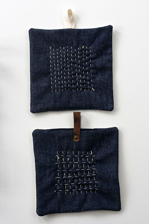 Sashiko and Denim Potholder Tutorial by Jen Hewett 