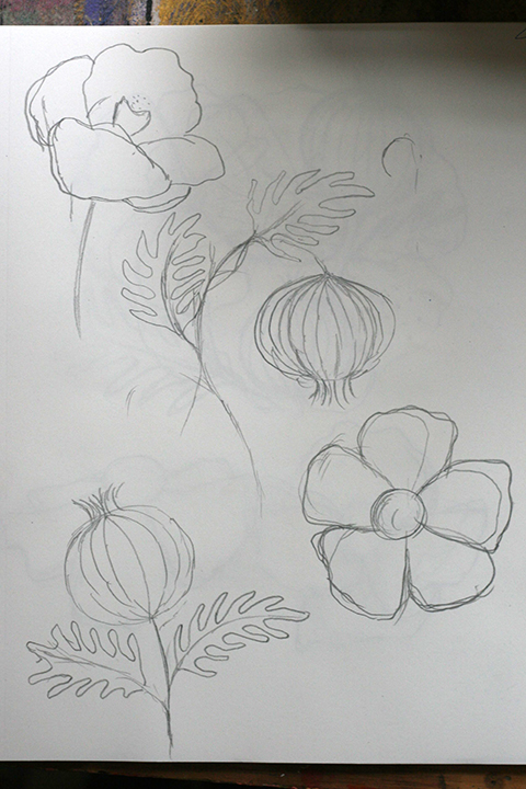 52 Weeks of Printmaking: Week 29 process sketches by Jen Hewett