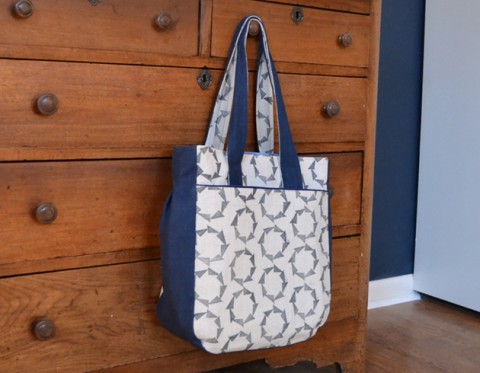 Block Printed Tote Bag by Liz Weaver