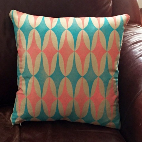 Block Printed pillow by Becky Tidswell