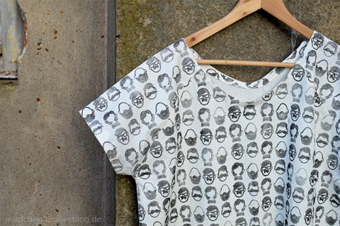 Shirt made of block printed fabric by Barbara Rehbehn