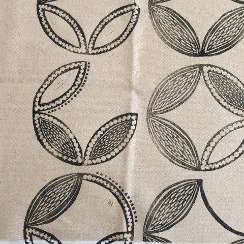 Block printed fabric by Liz Sofield