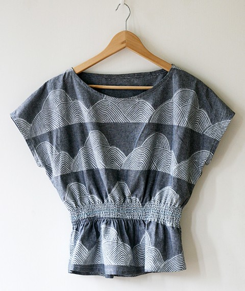 Print, Pattern, Sew: June 2015. Block printed blouse by Jen Hewett