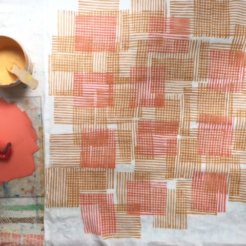 Summer 2015 block printed fabric by Jen Hewett