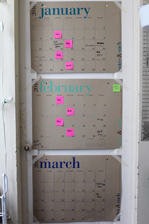 Three-month calendar to schedule projects by Jen Hewett