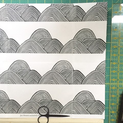 Mountains repeat pattern by Jen Hewett