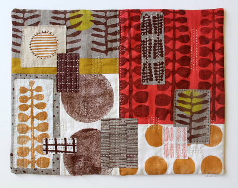 Untitled No. 1 textile collage by Jen Hewett